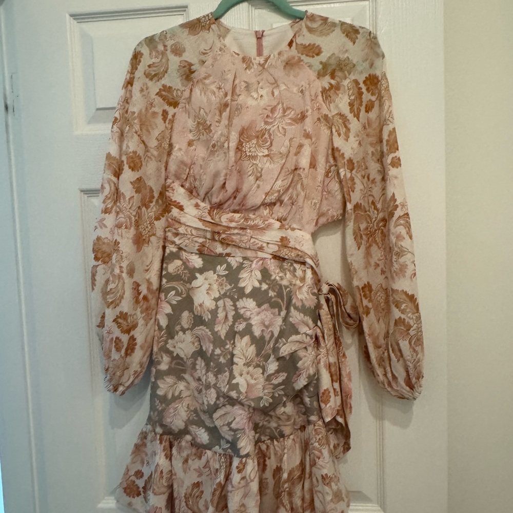 Zimmermann White and Teal Dress